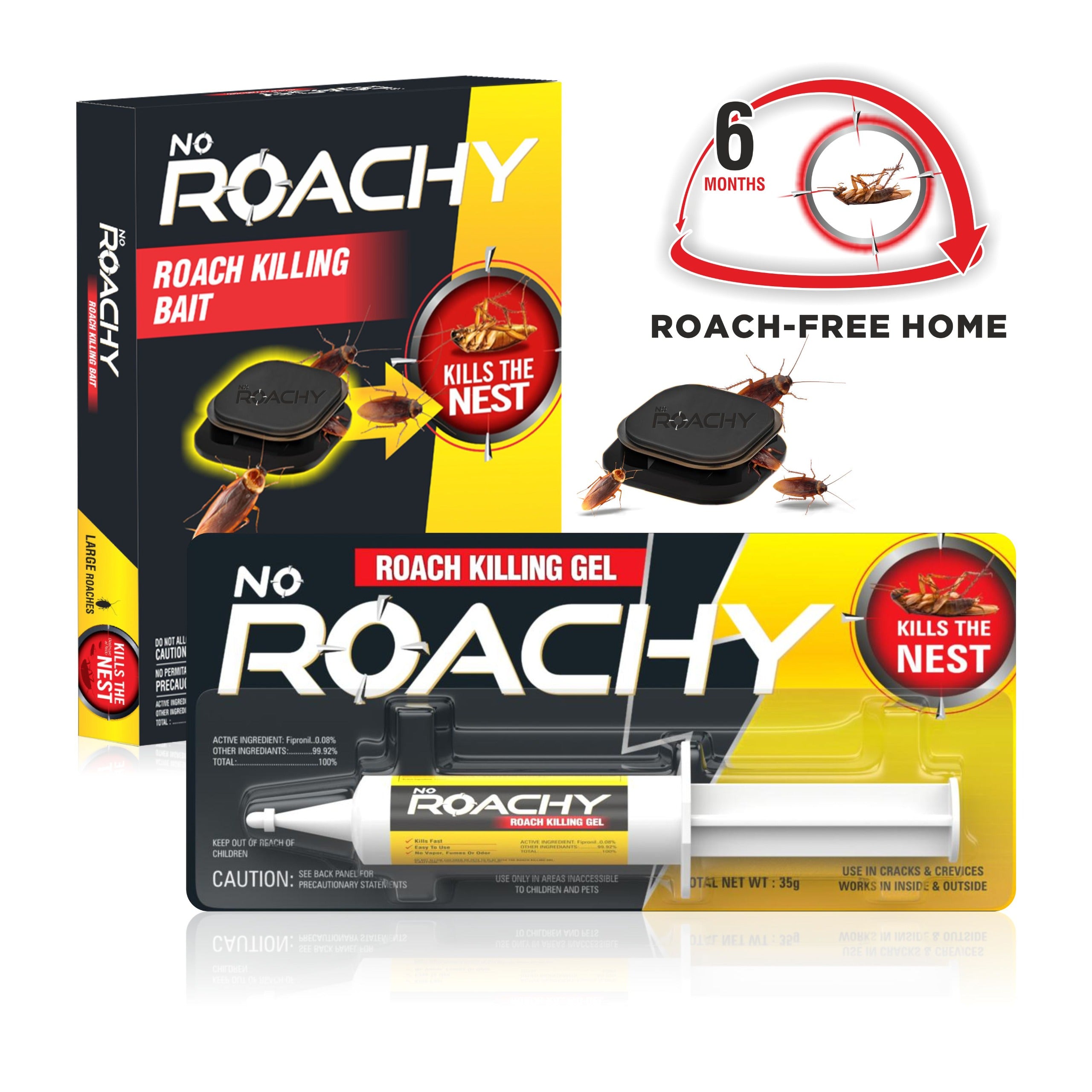 Noroachy Natural Cockroach Killer Bait for Kitchens-6 Month Combo, Bathrooms & Cabinets, Outdoor & Indoor - All in One Solution (6 Month Combo)