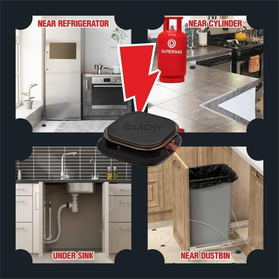 Noroachy Natural Cockroach Killer Bait for Kitchens-6 Month Combo, Bathrooms & Cabinets, Outdoor & Indoor - All in One Solution (6 Month Combo)